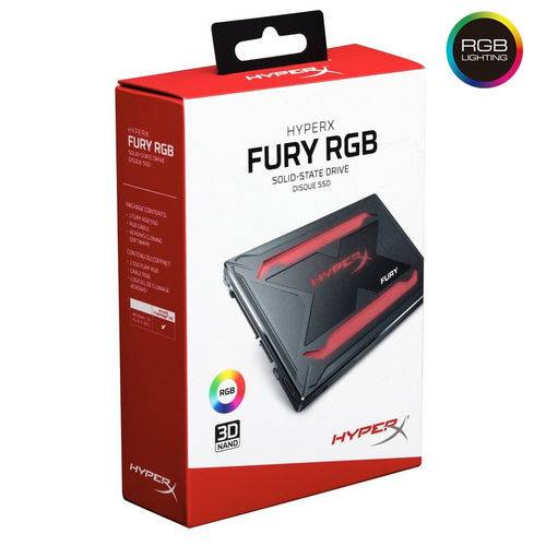 SSD Kingston Hyperx Fury RGB 240GB SATA III 6Gb/s NAND 3D - SHFR200/240G