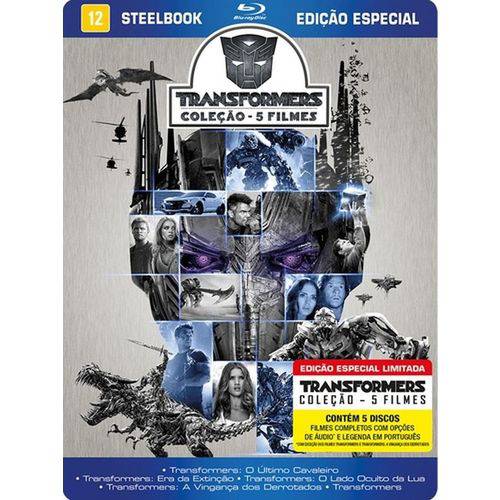STEELBOOK Blu-Ray - Coleção TRANSFORMERS - 5 Filmes