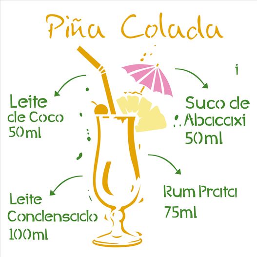 Stencil 30,5x30,5 OPA 2197 Drink Piña Colada