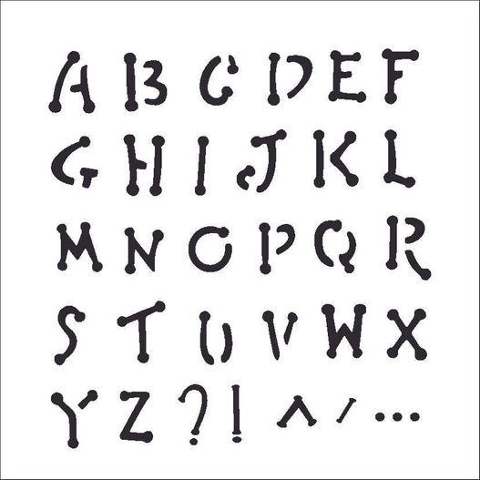 Stencil 14x14 Simples 973 Alfabeto I