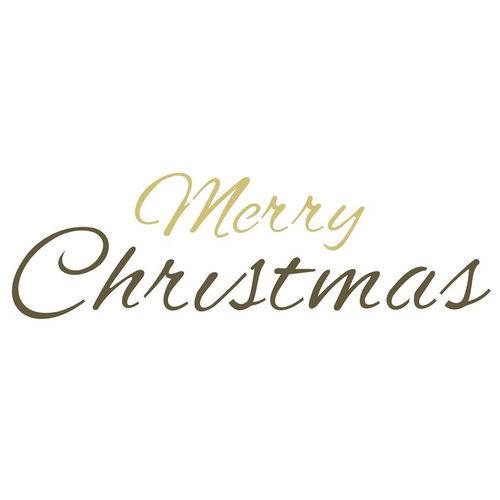 Stencil de Acetato para Pintura de Natal Opa Simples 10 X 30 Cm - 2545 Frase Merry Christmas Ii