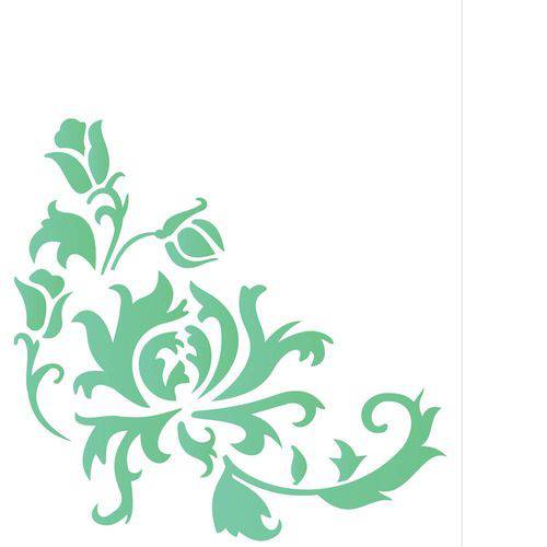 Stencil de Acetato para Pintura Opa 20 X 25 Cm - 1766 Cantoneira Crisantemo