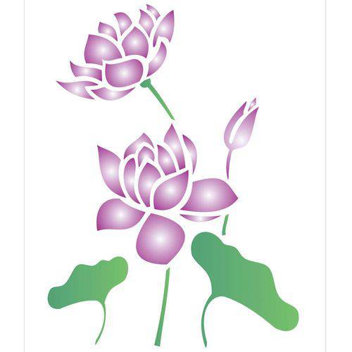 Stencil de Acetato para Pintura Opa 20 X 25 Cm - 1775 Flor de Lotus
