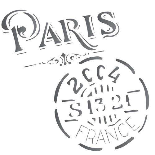 Stencil de Acetato para Pintura Opa 14 X 14 Cm - 1742 Selo Paris