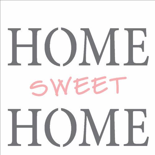 Stencil de Acetato para Pintura Opa 14x14 2337 Frase Home Sweet Home