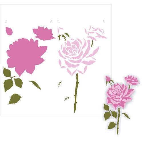 Stencil de Acetato para Pintura Opa Simples 30,5 X 30,5 Cm - 2205 Flor Rosas
