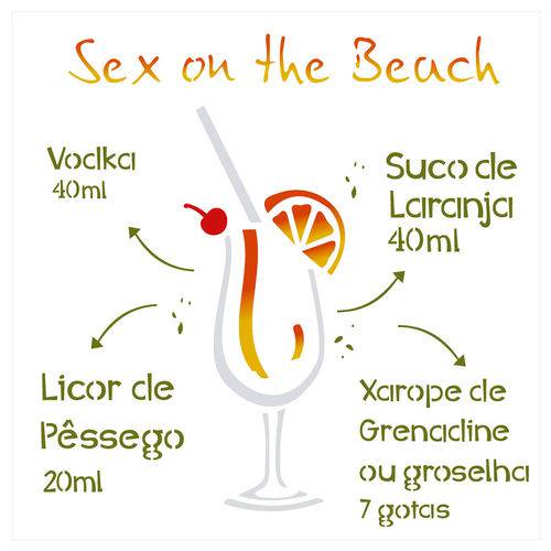 Stencil de Acetato para Pintura Opa Simples 30,5 X 30,5 Cm - 2198 Drink Sex On The Beach