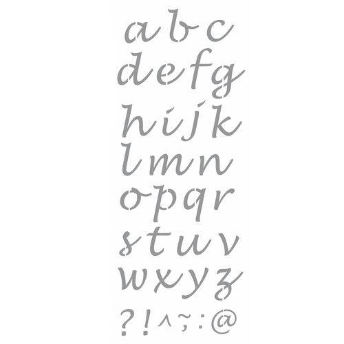 Stencil de Acetato para Pintura Opa Simples 17 X 42 Cm - 2502 Alfabeto Minúsculo