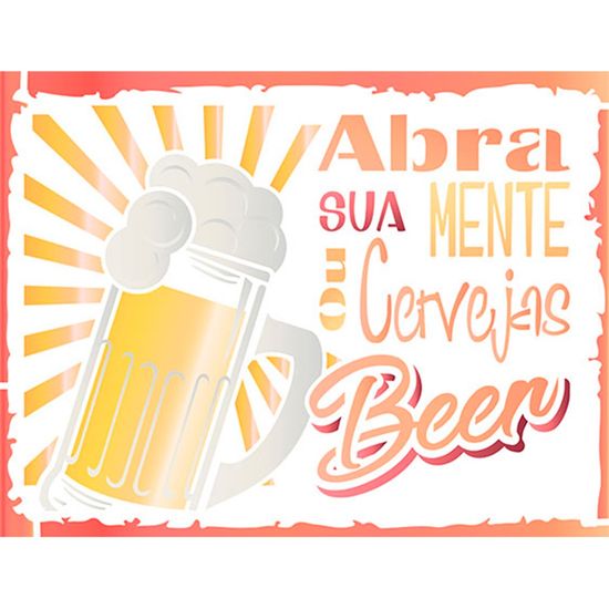 Stencil Litoarte 20x20 STXX-135 Cervejas Beer