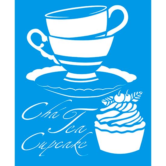 Stencil Litoarte 21,1x17,2 STM-170 Chá Tea Cupcake