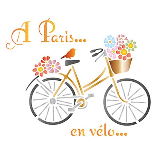 Stencil Litoarte 21,1x17,2 STM-579 Bicicleta Paris