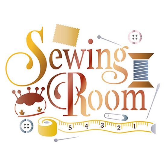 Stencil Litoarte 21,1x17,2 STM-583 Sewing Room