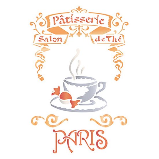 Stencil Litoarte 21,1x17,2 STM-586 Selo Paris Café