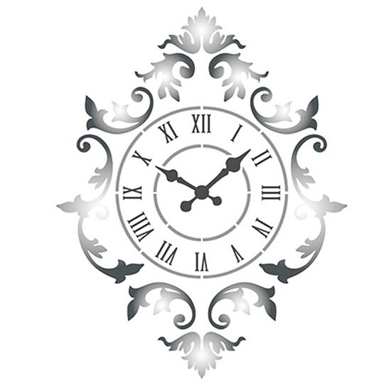 Stencil Litoarte 21,1x17,2 STM-594 Relógio Ornamentado