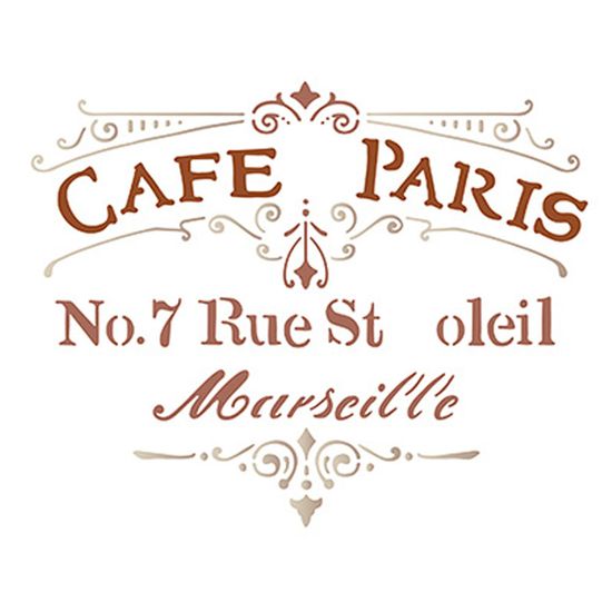 Stencil Litoarte 21,1x17,2 STM-598 Selo Café Paris