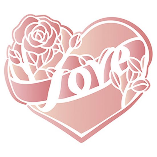Stencil Litoarte 21,1x17,2 STM-641 Coração Love Rosa