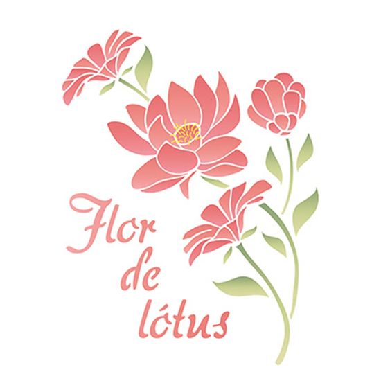Stencil Litoarte 21,1x17,2 STM-675 Flor de Lótus
