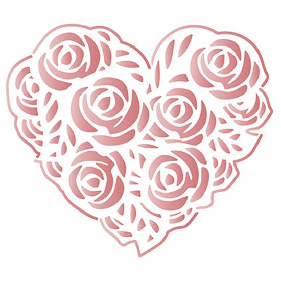 Stencil Litoarte 10x10 STX-352 Coração de Rosas