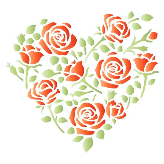 Stencil Litoarte 10x10 STX-373 Coração de Rosas