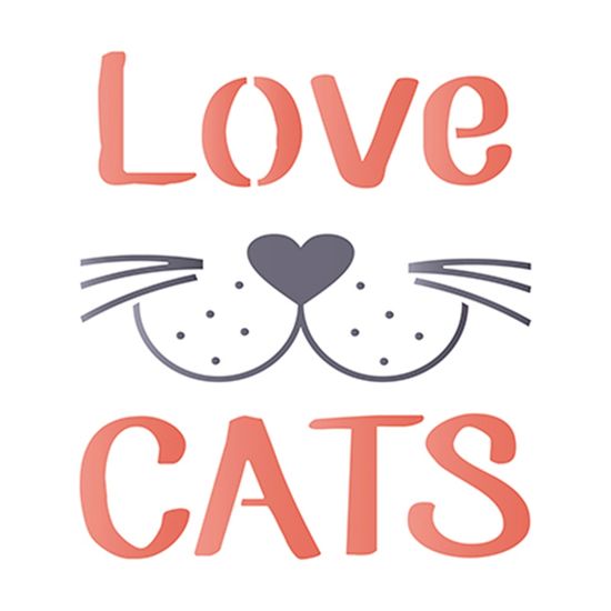 Stencil Litoarte 14x14 STA-119 Love Cats
