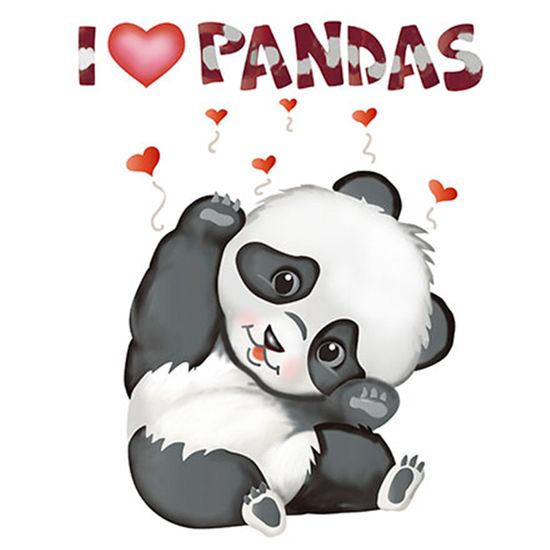Stencil Litoarte 34,4x21 ST-227 I Love Pandas