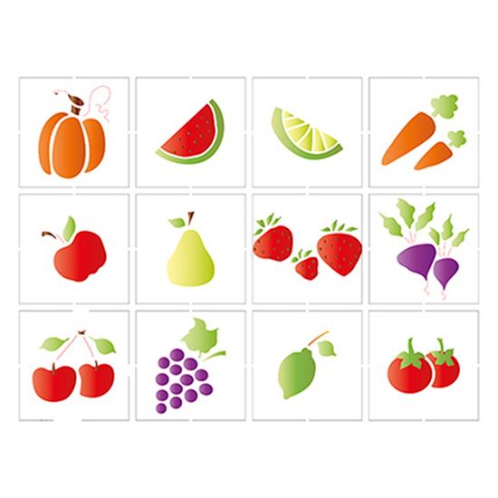 Stencil Litoarte 25x20 STR-087 Legumes e Frutas