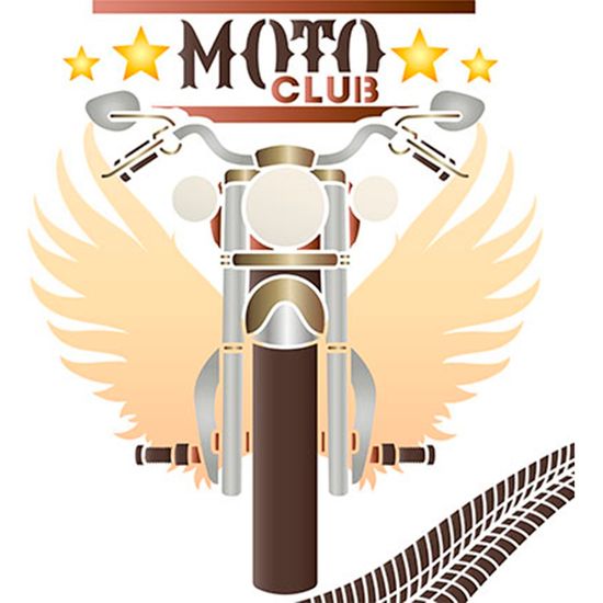 Stencil Litoarte 25x25 STXXV-040 Moto Club