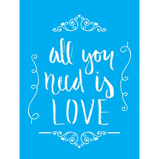 Stencil Litocart 20x15 LSM-062 All You Need Is Love Arabesco