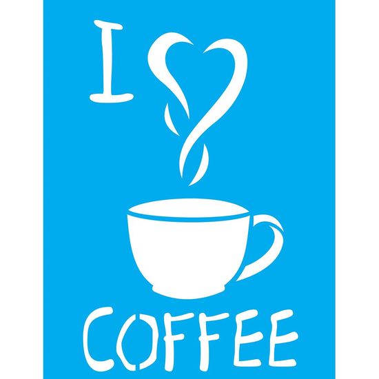 Stencil Litocart 20x15 LSM-084 I Love Coffee