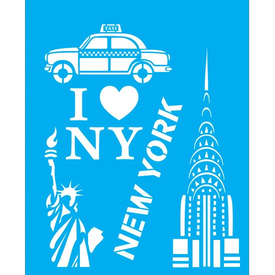 Stencil Litocart 25x20 LSG-052 eu Amo New York