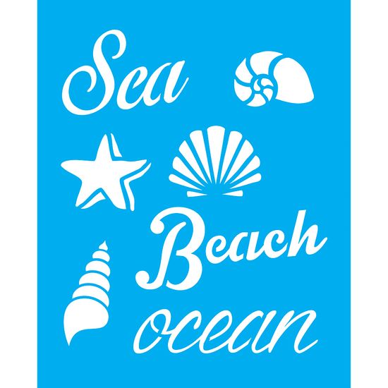 Stencil Litocart 25x20 LSG-063 Sea Beach Ocean