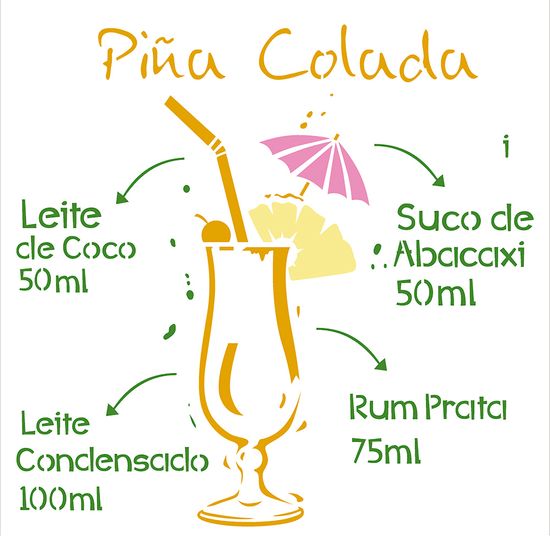 Stencil OPA 30,5x30,5 2197 Drink Piña Colada