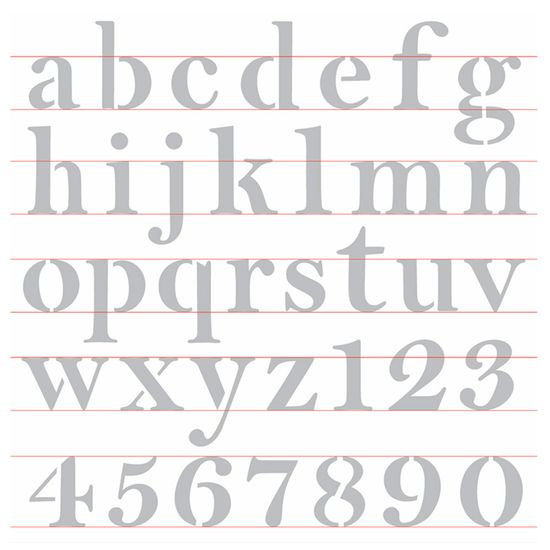 Stencil OPA 30,5x30,5 2517 Alfabeto Reto Minúsculo