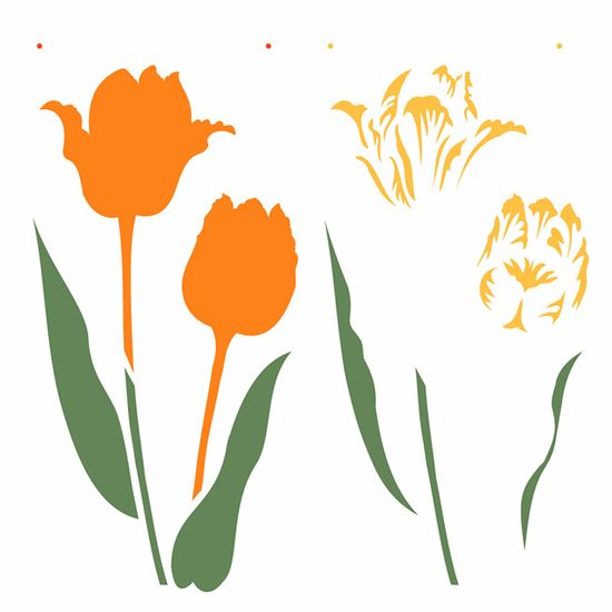 Stencil OPA 30,5x30,5 2371 Flor Tulipa