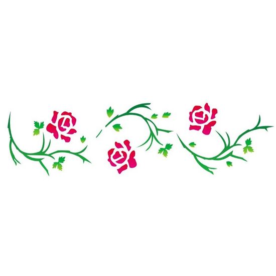 Stencil OPA 10x30 339 Flores Rosas