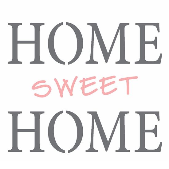 Stencil OPA 14x14 2337 Frase Home Sweet Home