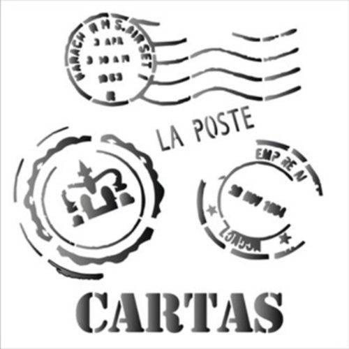 Stencil Opa 14x14 Cartas 1135