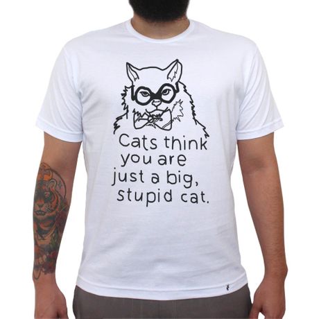 Stupid Cat - Camiseta Clássica Masculina