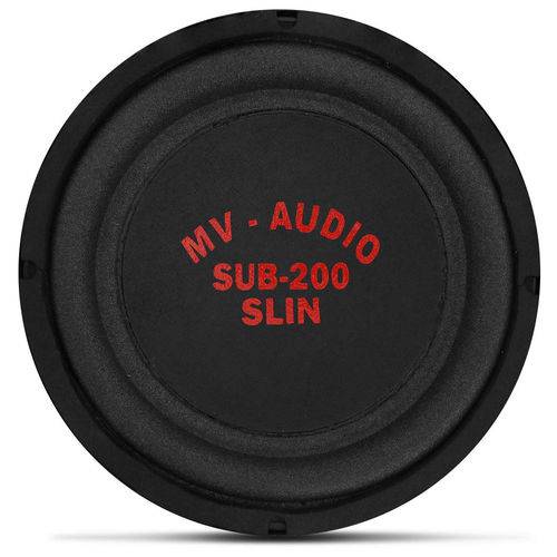 Subwoofer Mv Áudio Mv-200 Slim 8 Polegadas 200w Rms 2+2 Ohms Bobina Dupla