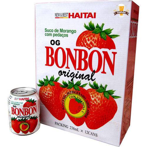 Suco de Morango BonBon Haitai - Caixa 12 Unidades (235ml)