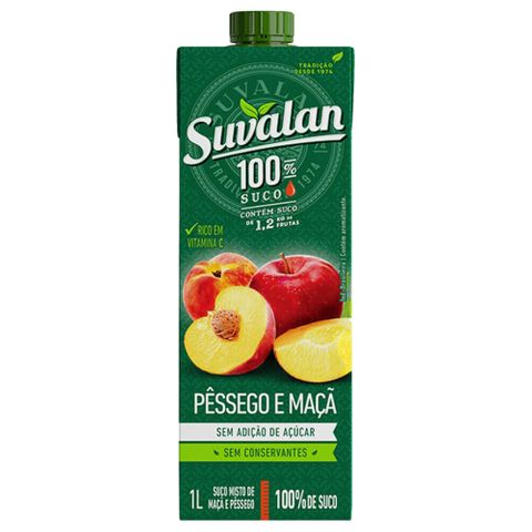 Suco de Pêssego e Maçã 100% 1L - Suvalan