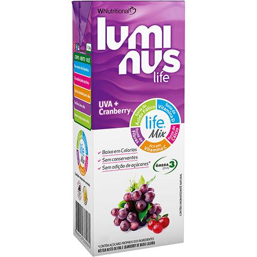 Suco de Uva com Cranberry de Baixa Caloria Luminus Life - 200ml