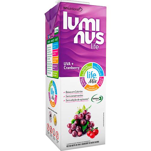 Suco de Uva com Cranberry de Baixa Caloria Luminus Life - 1L