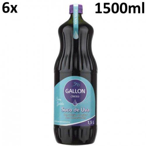 Suco de Uva Integral 100% Natural Gallon Serra Gaucha - Caixa 6 Un 1000ml - 1,5 Litro - 1,5LT - 1,5L
