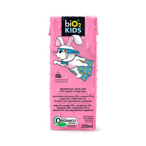 Suco Juice Kids Laranja Cenoura e Beterraba - Bio2 - 200ml