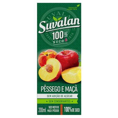 Suco Pêssego+maça Suvalan 200ml - 27 Unidades