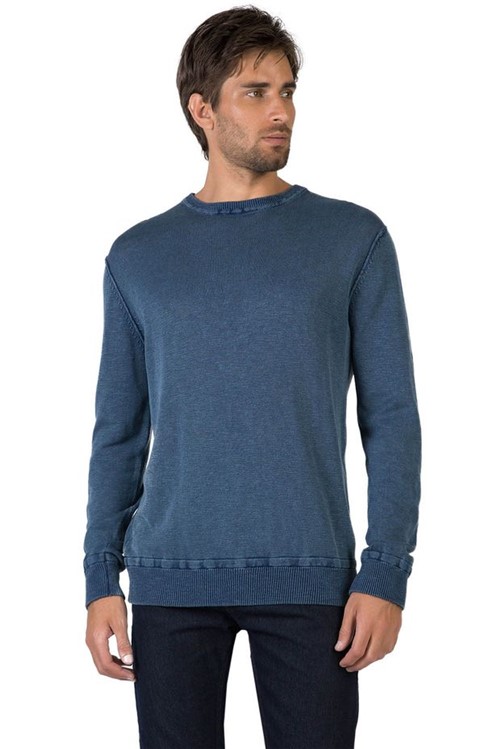 Suéter Estonado Azul Marinho Azul Marinho/P