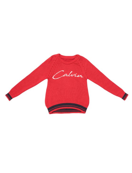 Suéter Infantil Calvin Klein Jeans Logo Frontal Vermelho - 10