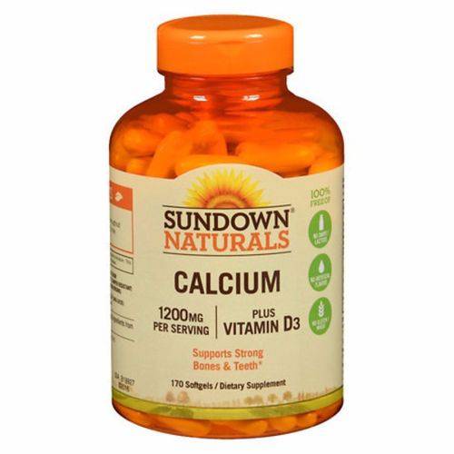 Sundown Naturals Cálcio 1200 Mg + Vitamina D3 1000 Iu 170 Cápsulas
