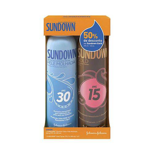 Sundown Protetor Solar Pele Molhada Spray Fps 30 200ml +Sundown Gold Bronzeador Fps 15 200ml